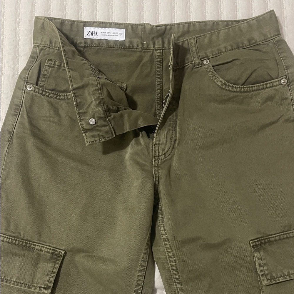 Zara Khaki Utility Pants